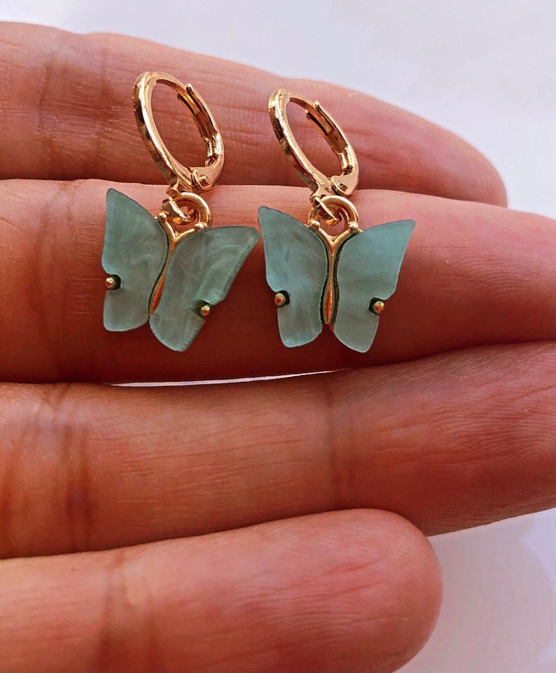 Golden Butterfly Hoops