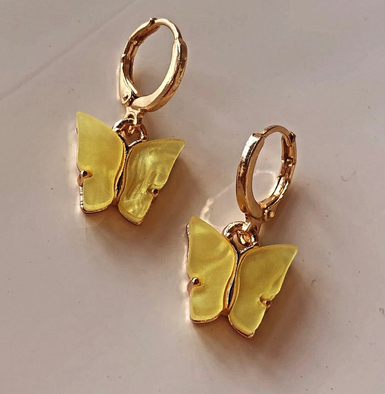 Golden Butterfly Hoops