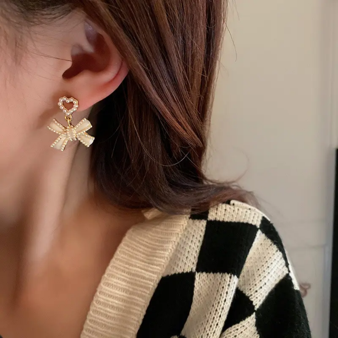 Heart Bow Earrings