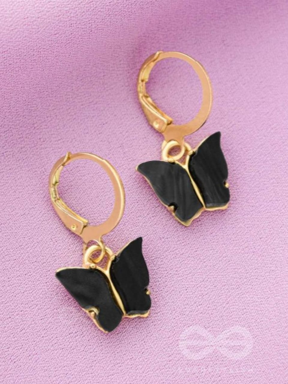 Golden Butterfly Hoops