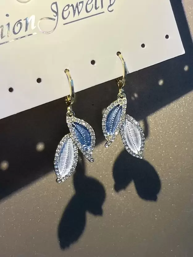 Icy Leaf Danglers
