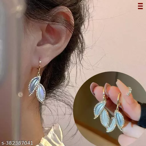 Icy Leaf Danglers
