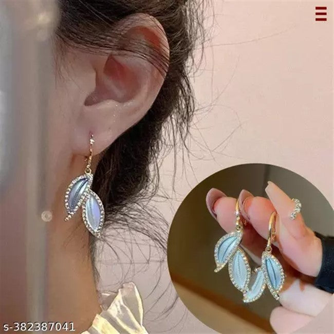 Icy Leaf Danglers