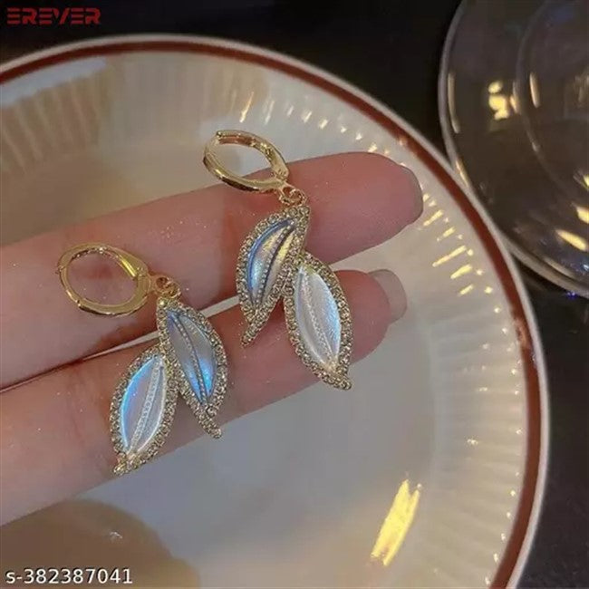 Icy Leaf Danglers