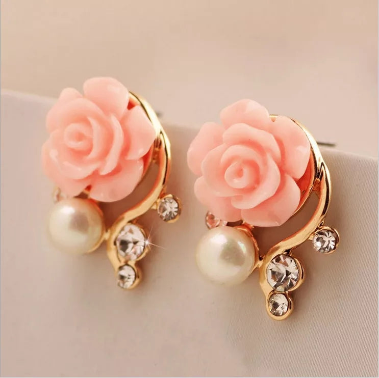 Pinky Flower Studs