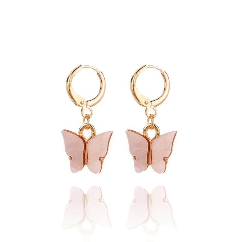 Golden Butterfly Hoops
