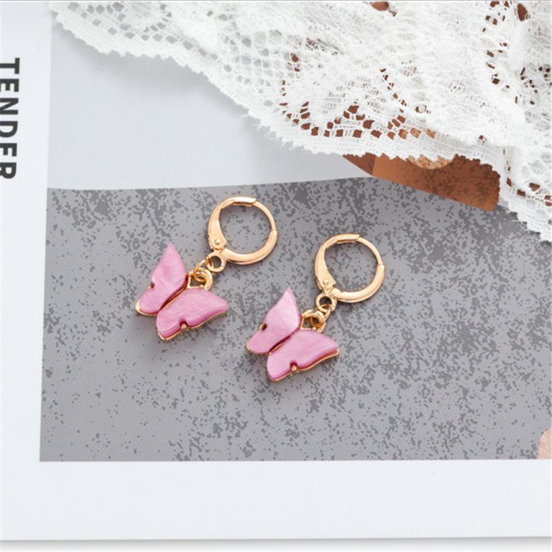Golden Butterfly Hoops