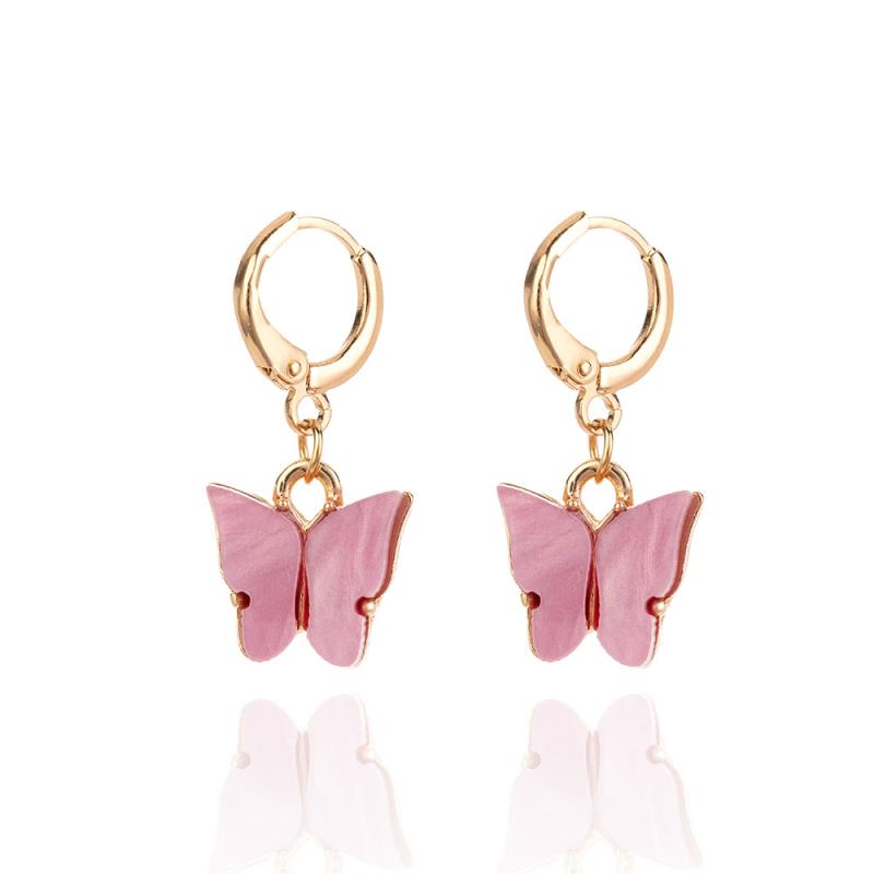Golden Butterfly Hoops