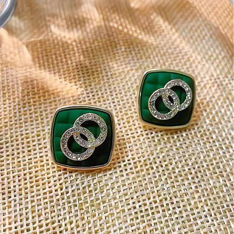 Green Glitter Studs