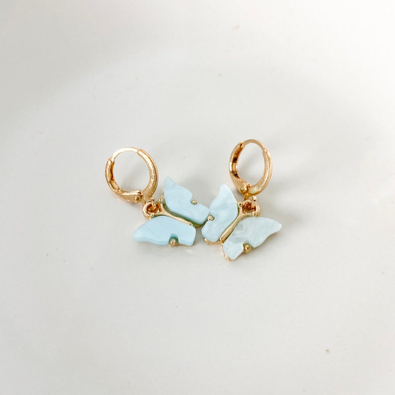 Golden Butterfly Hoops