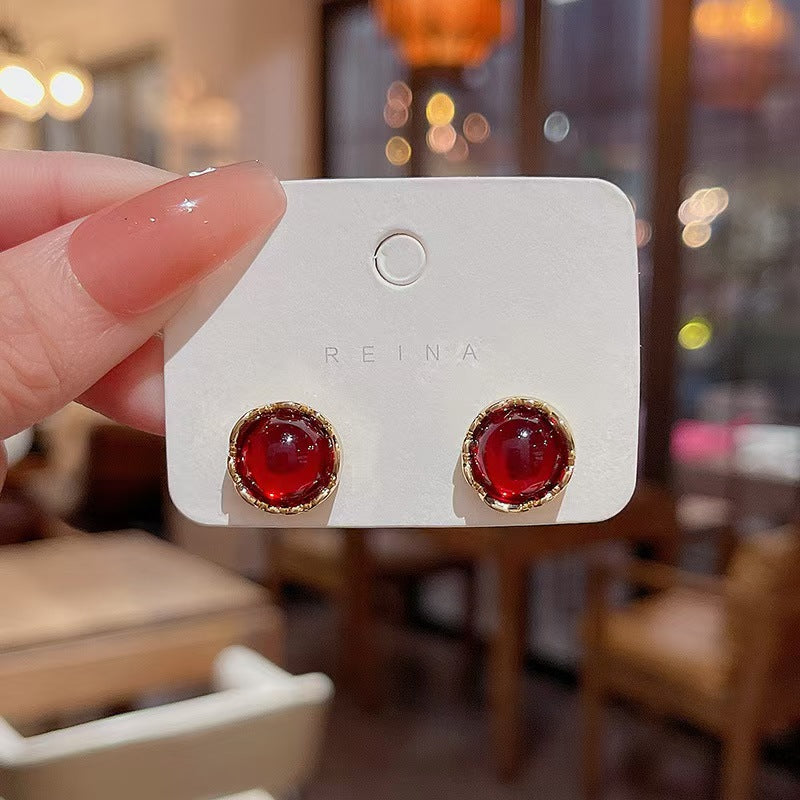 Burgundy Bloom Studs