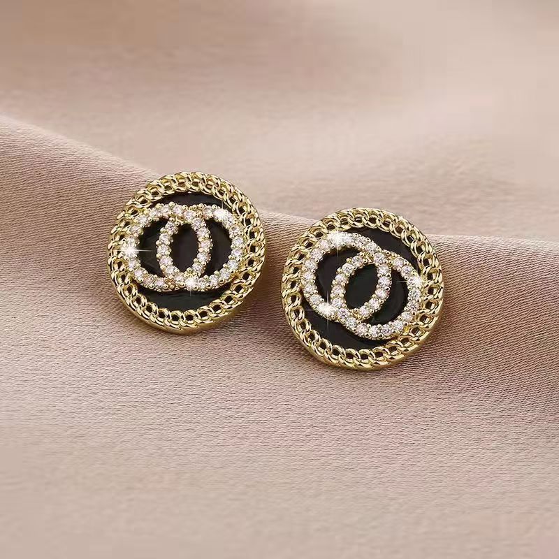 Black Glittery Studs