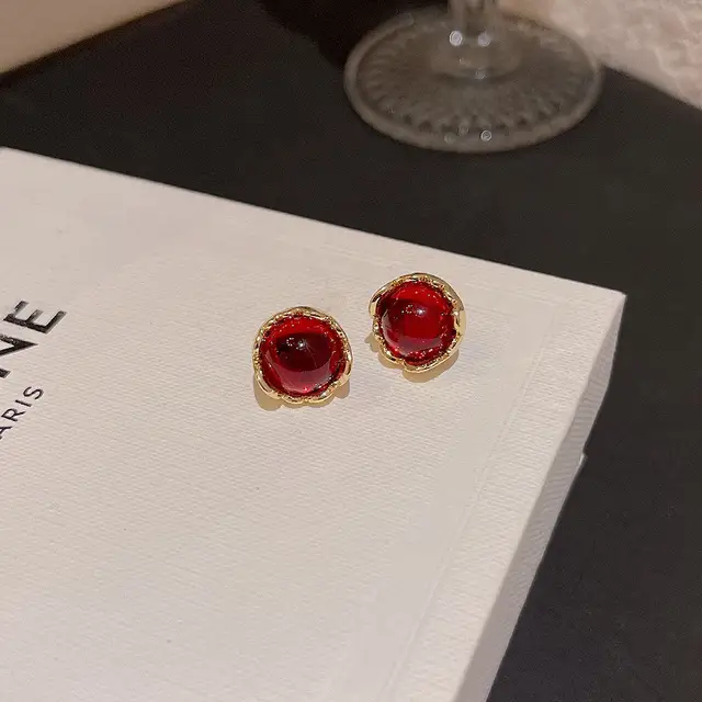 Burgundy Bloom Studs