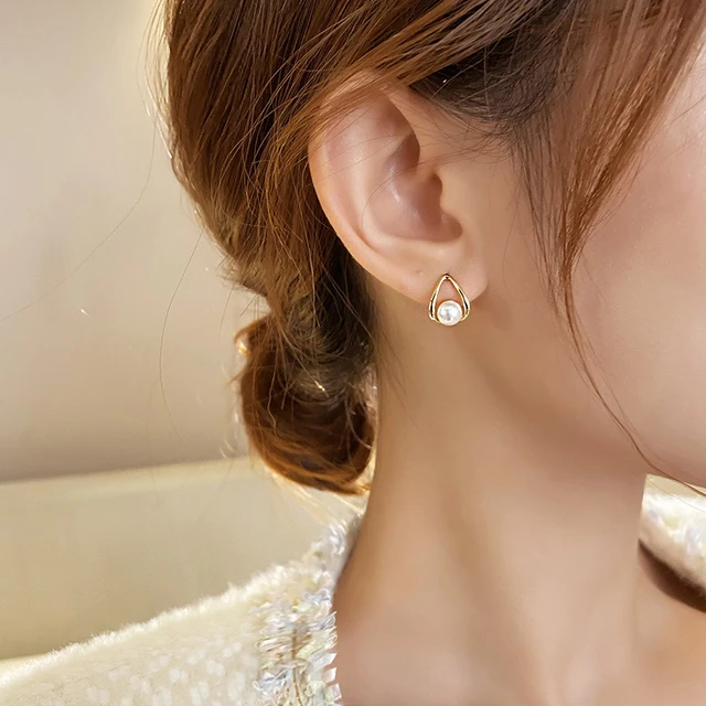 Golden Pearl Studs