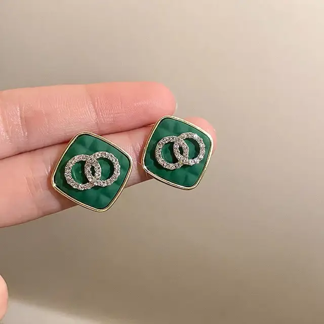 Green Glitter Studs