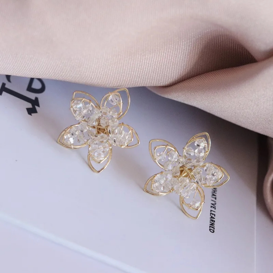 Golden Grace Flower Studs