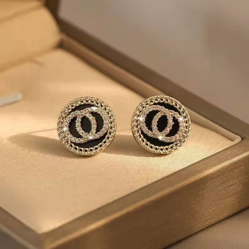 Black Glittery Studs