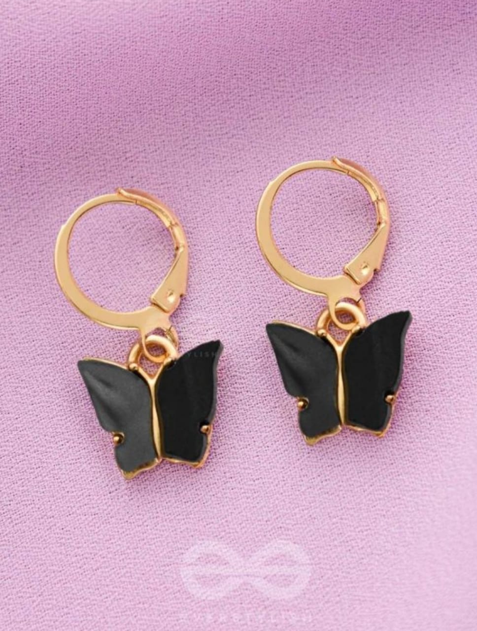 Golden Butterfly Hoops