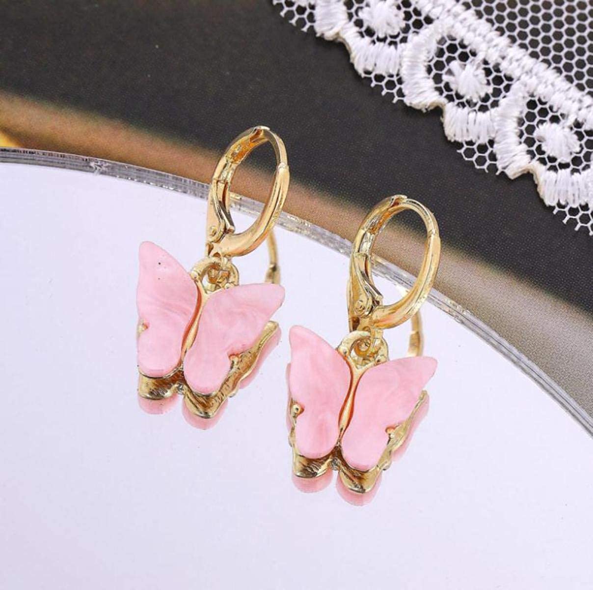Golden Butterfly Hoops
