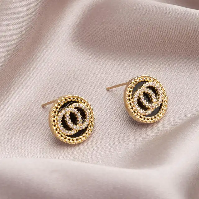 Black Glittery Studs