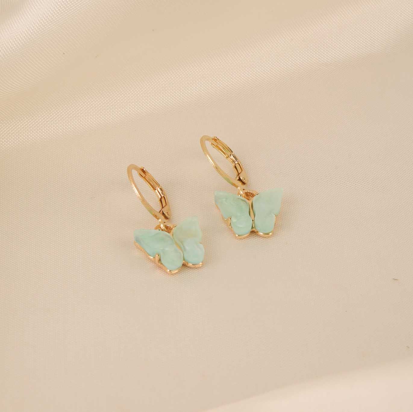 Golden Butterfly Hoops