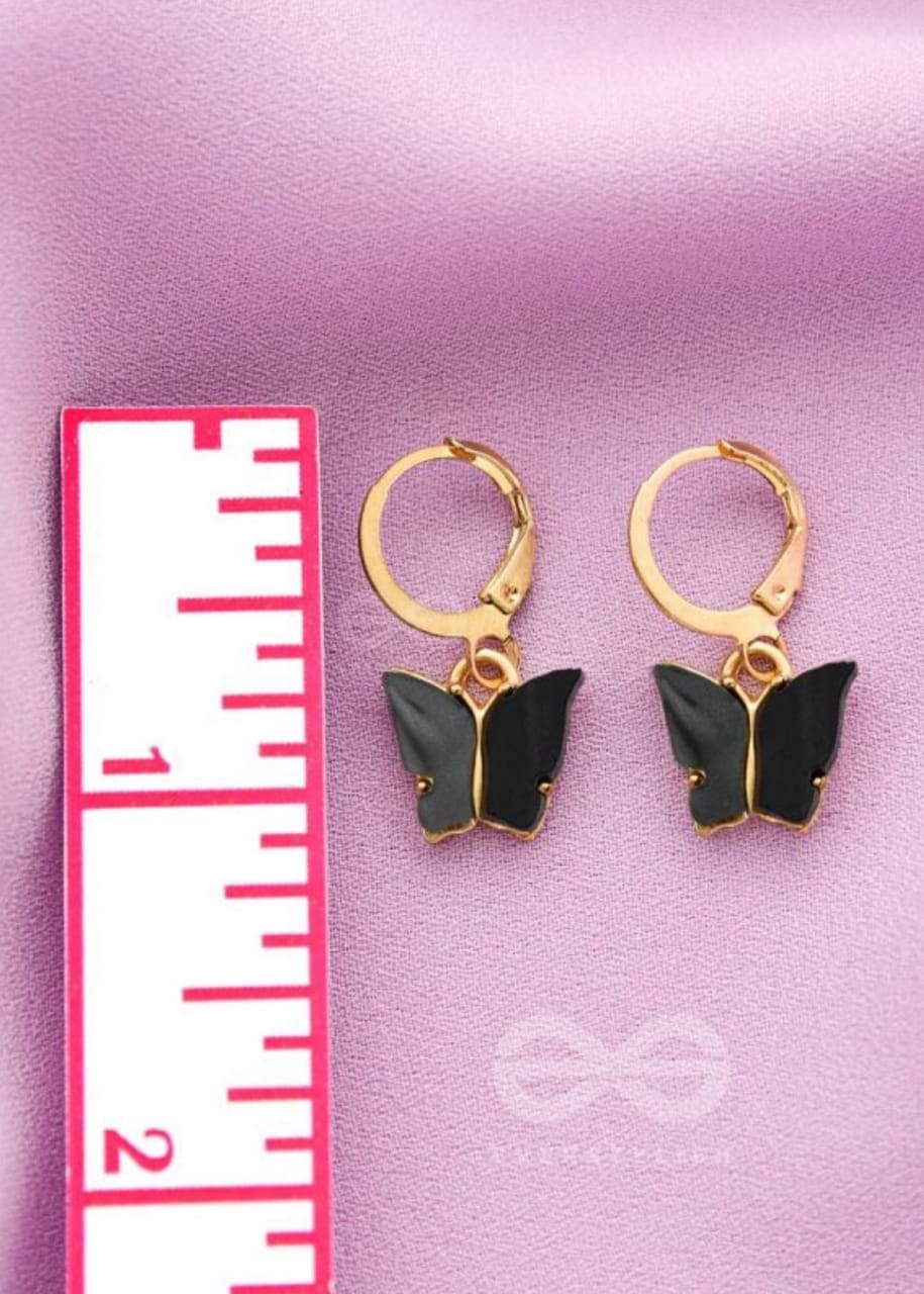 Golden Butterfly Hoops