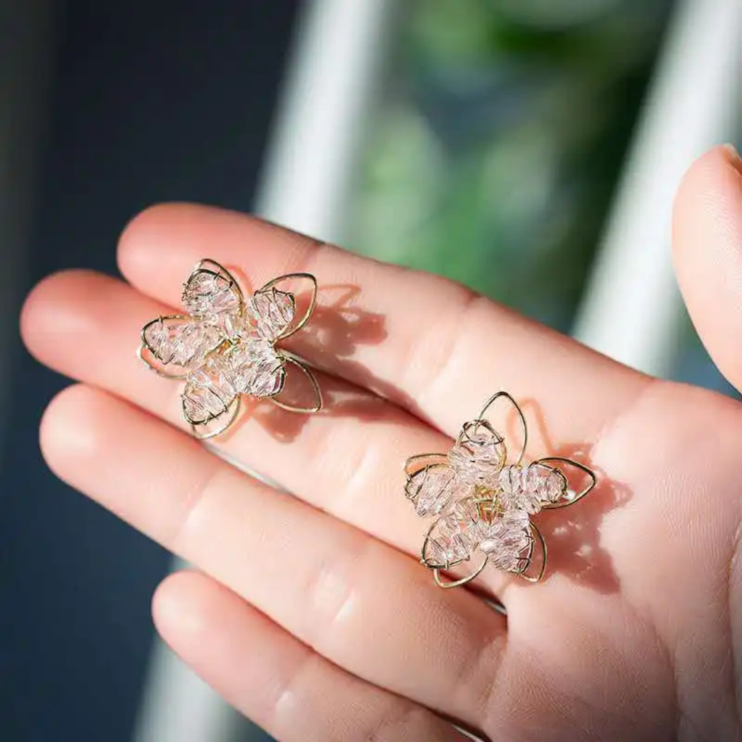 Golden Grace Flower Studs