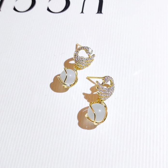 Glitter Swan Studs