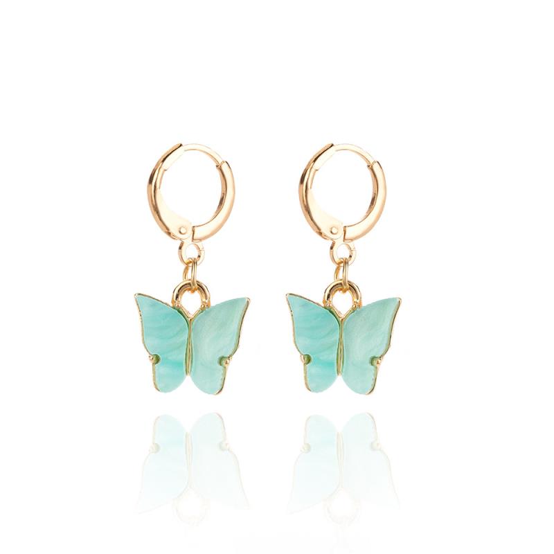 Golden Butterfly Hoops