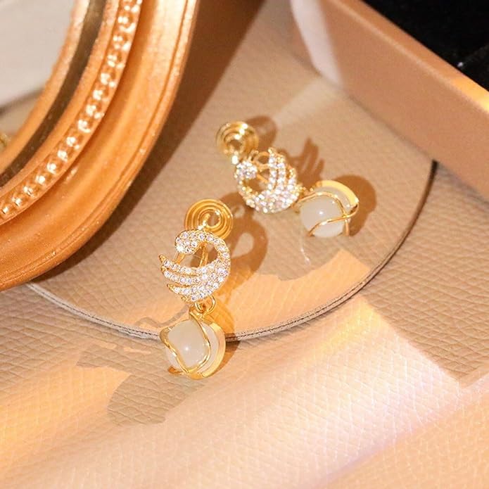 Glitter Swan Studs