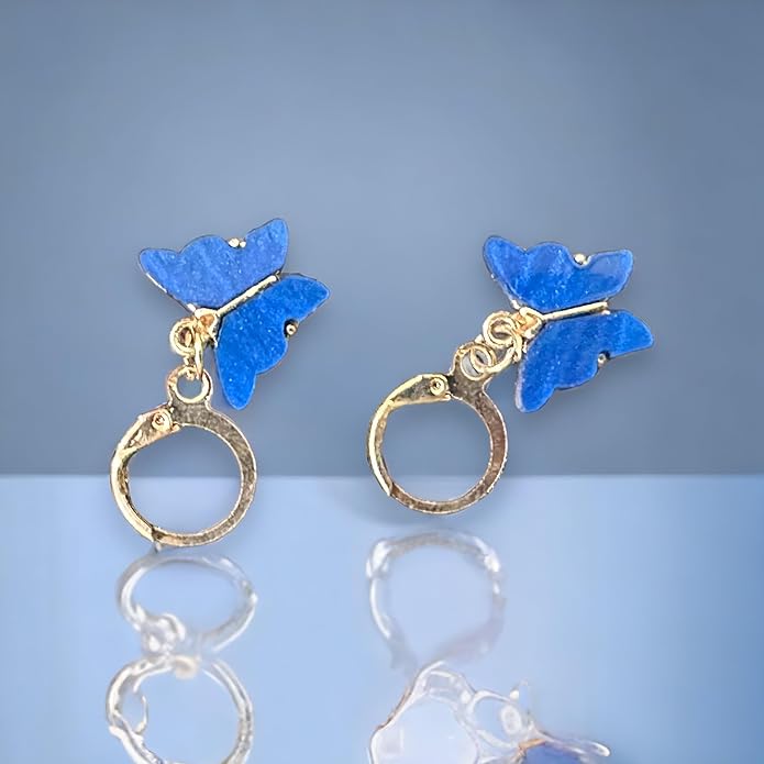 Golden Butterfly Hoops
