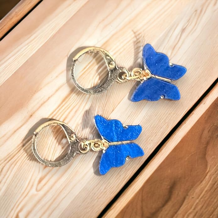 Golden Butterfly Hoops