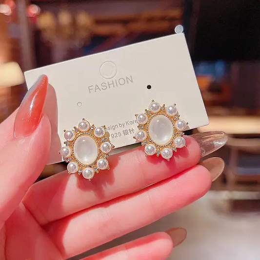 Hop & Sparkle White Studs