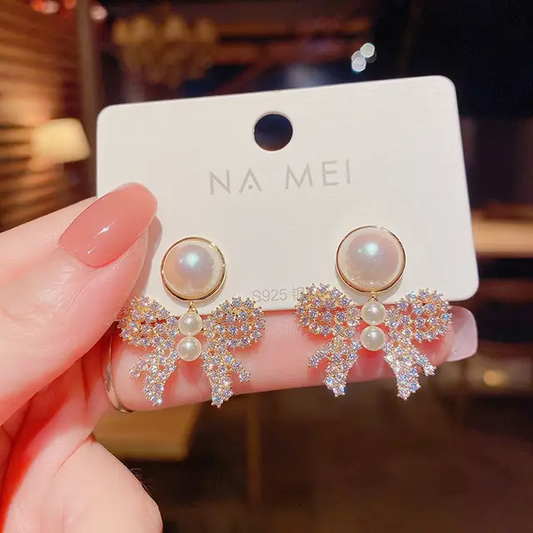 Pearl Bow Earrings
