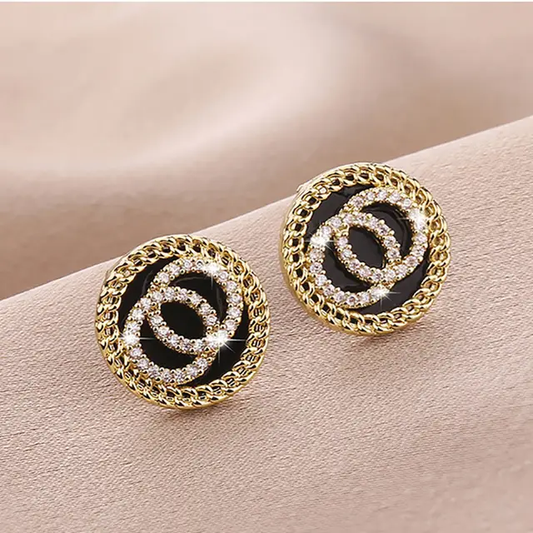 Black Glittery Studs