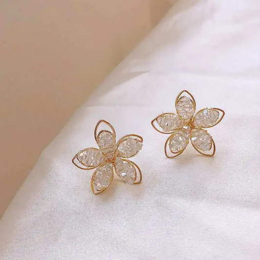 Golden Grace Flower Studs