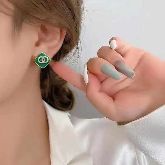 Green Glitter Studs