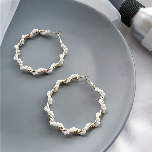 Pearl Twist Hoops