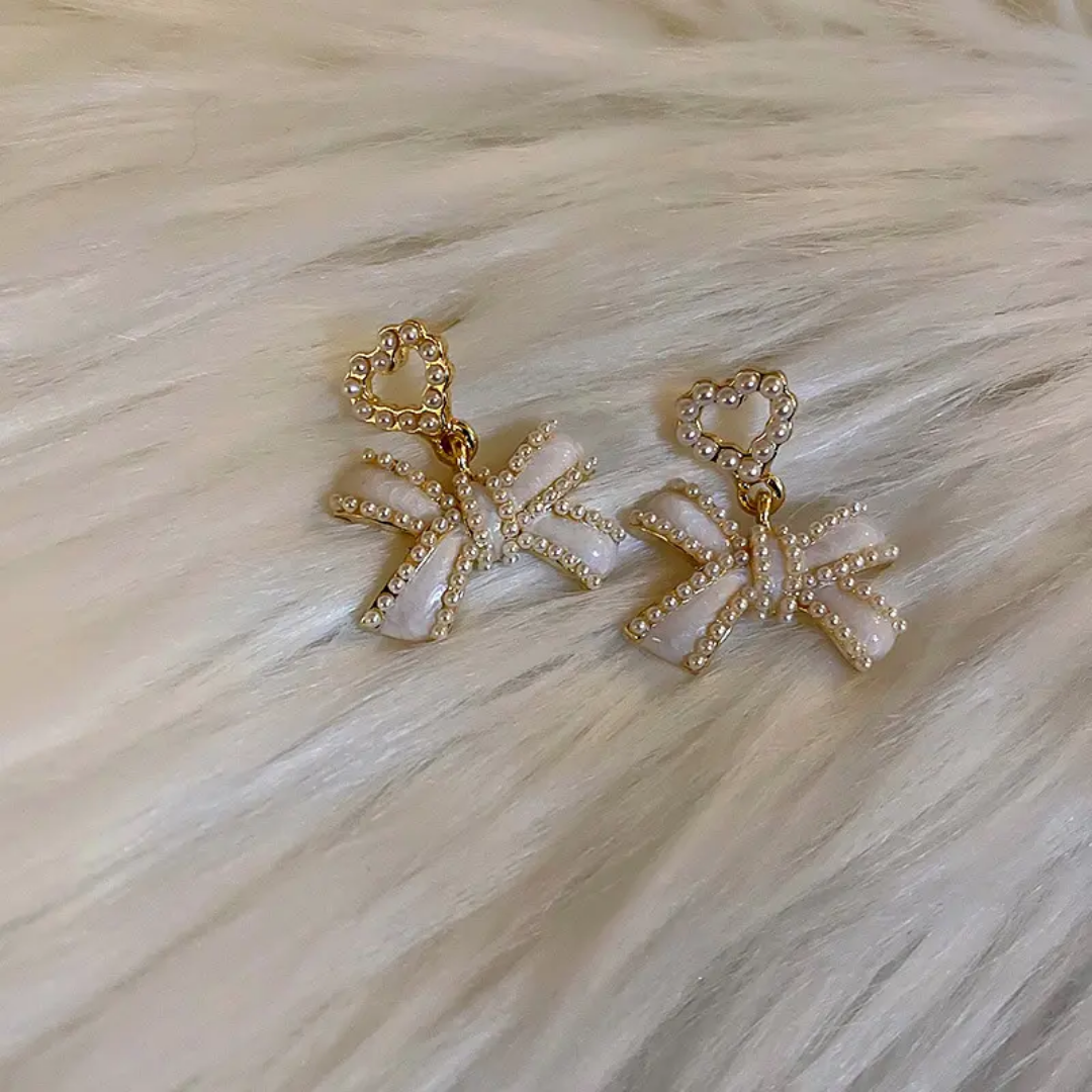 Heart Bow Earrings