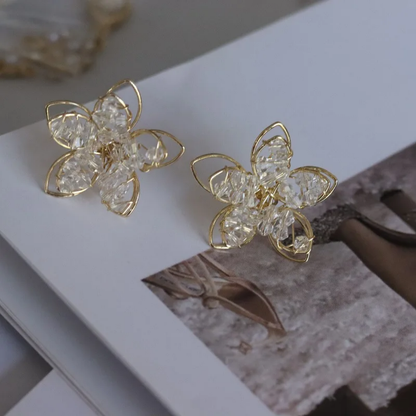 Golden Grace Flower Studs